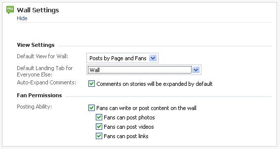 Facebook-Wall-Settings