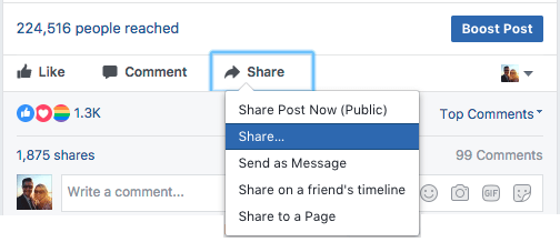 how to share a post on facebook