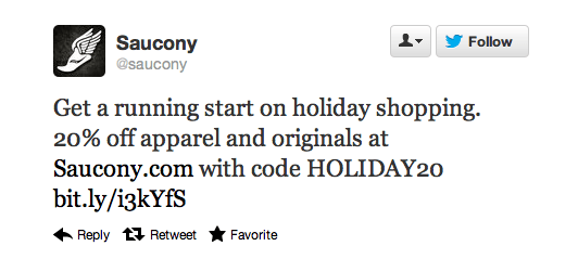 Saucony Holiday Twitter Offer