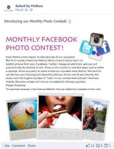 Facebnook photo contest post