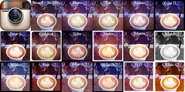 Instagram filters on coffee