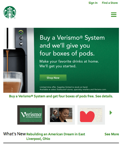 Responsive Web Design- Starbucks