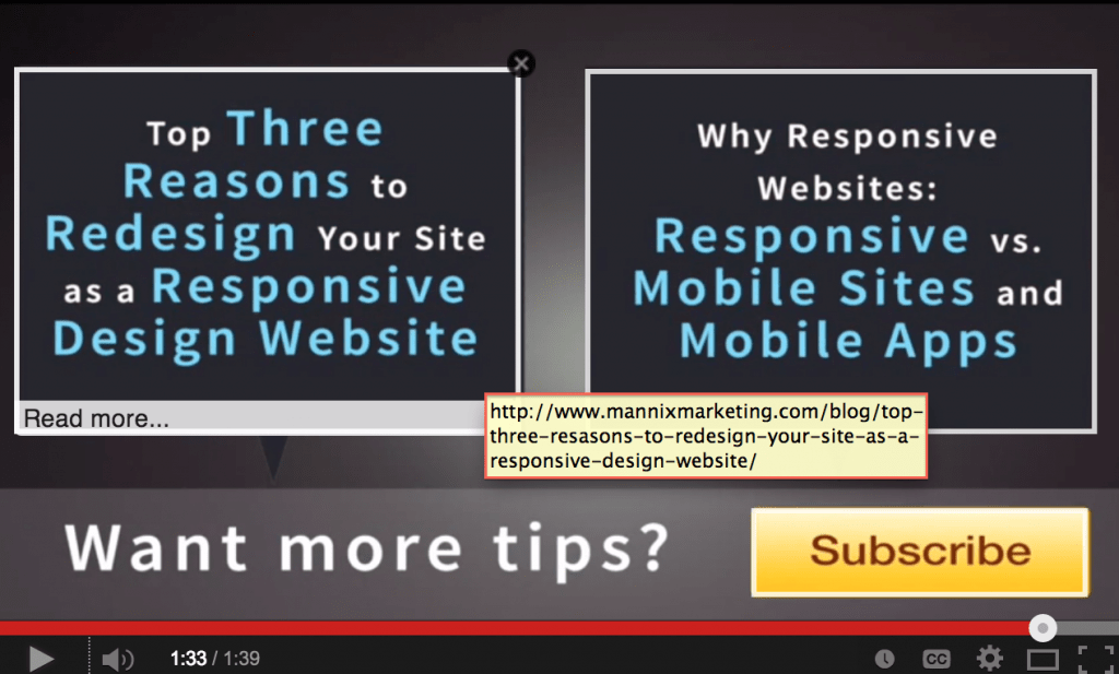 Associated Website Annotations Linking to Mannix Marketing Blog