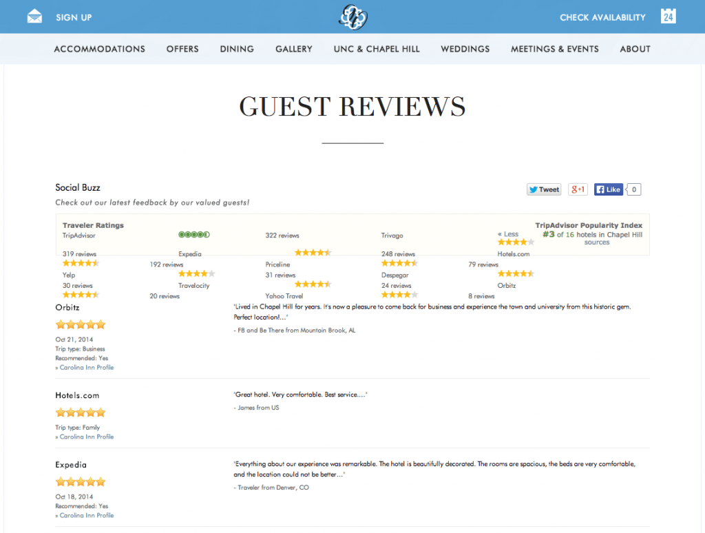 Carolina Inn Reviews Website