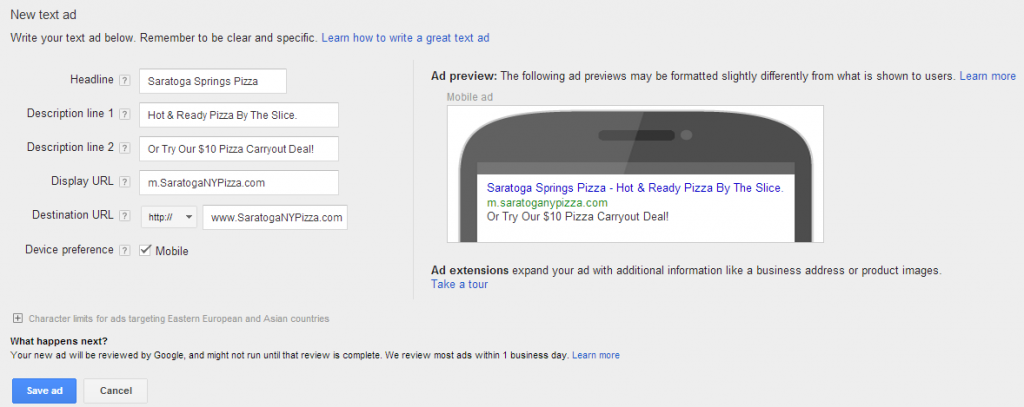 Google AdWords for Mobile