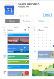 Google Calendar Google App page