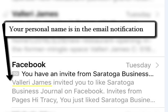 Who does the Facebook Page Invite Come From?