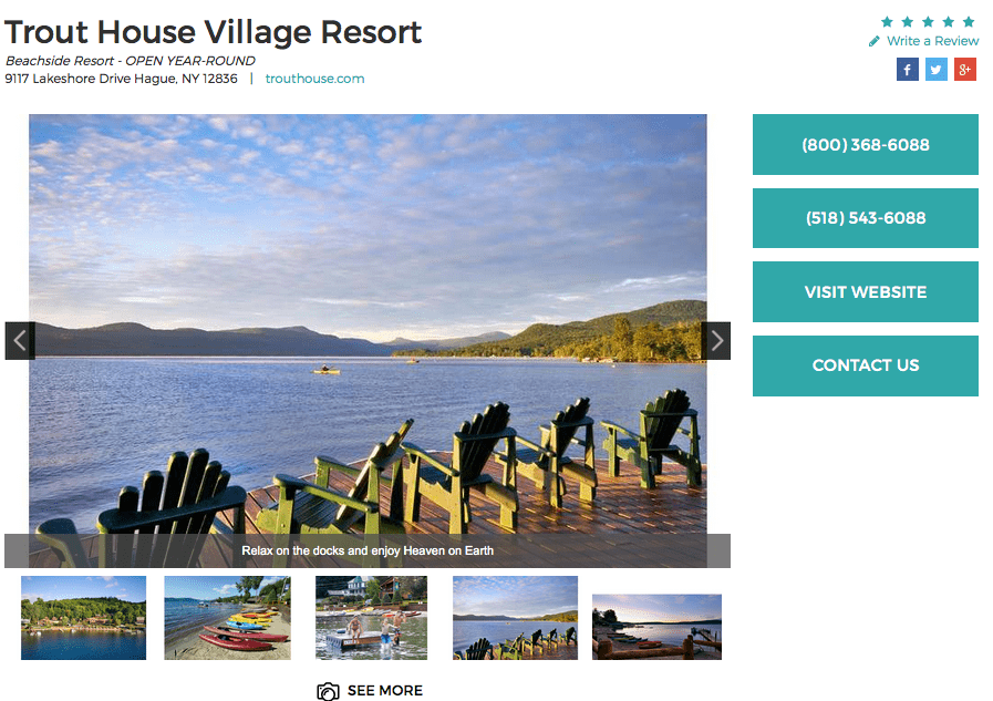 LakeGeorge.com Trout House Village Resort Microsite
