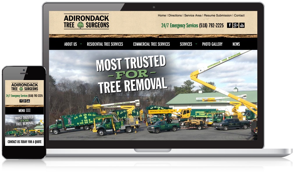 Laptop & Mobile Screens Of Adirondack Tree Surgeons