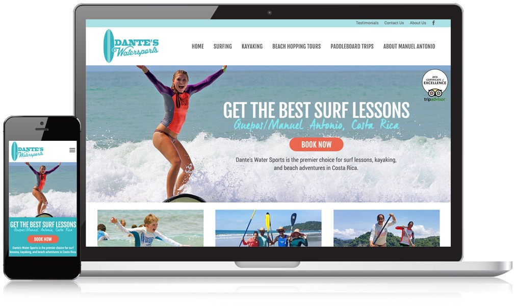 Dante's Watersports Responsive Website Design