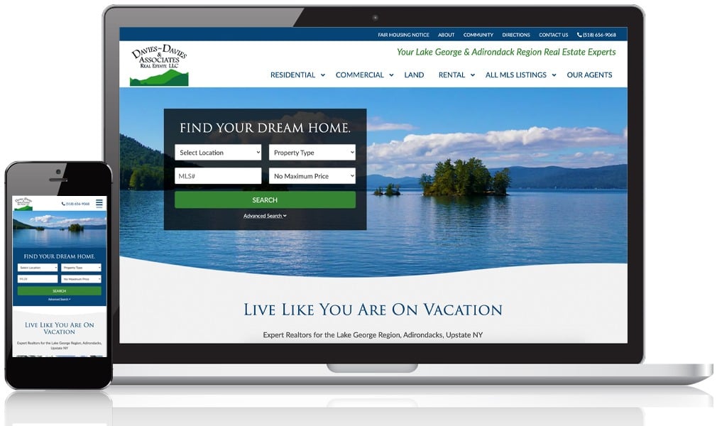 website and mobile first design screenshot