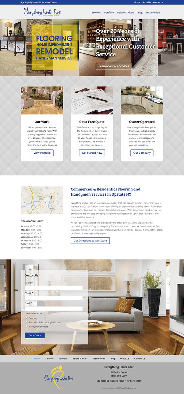 Everything Under Foot Website Design and Development