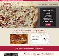 Giuseppe's Pizzeria and Restaurant Website Design