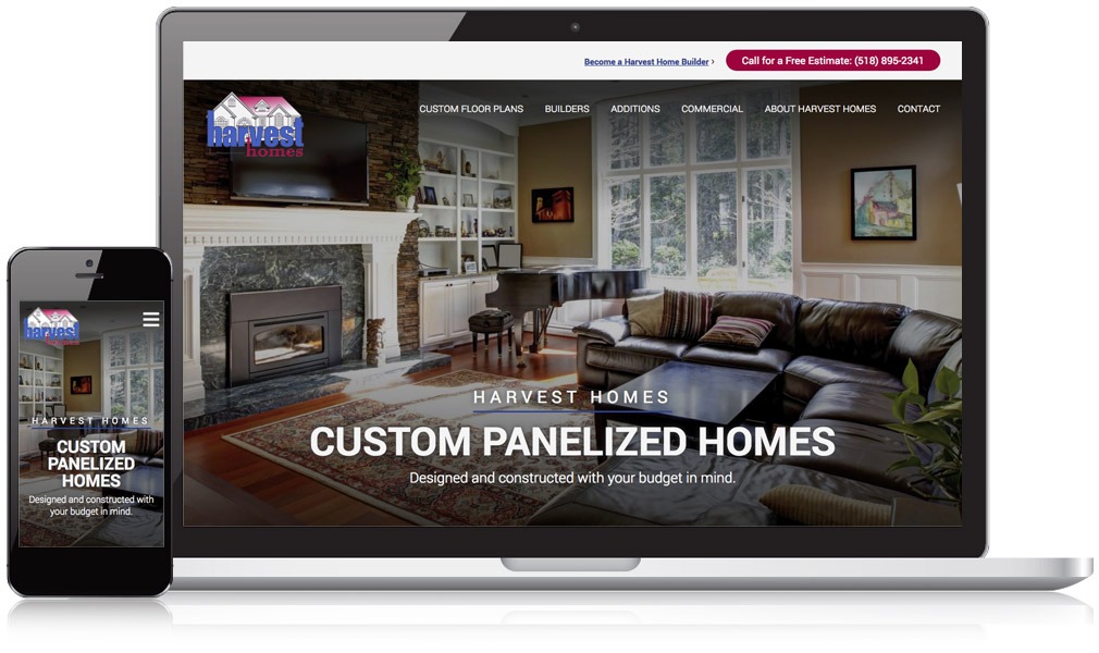 Harvest Homes Responsive Website Image