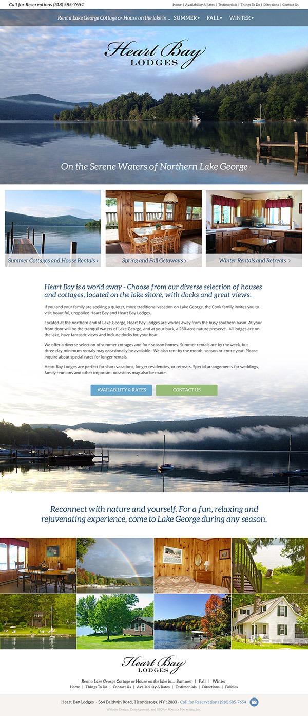 Heart Bay Lodges Website Design and Development