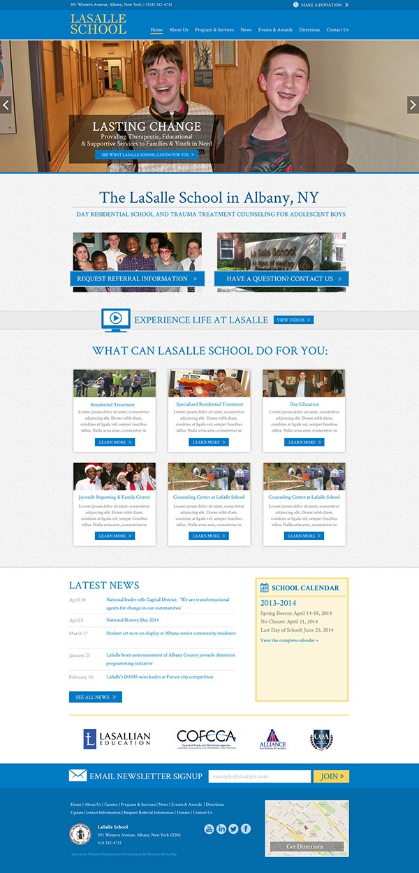 LaSalle School Website Design and Development