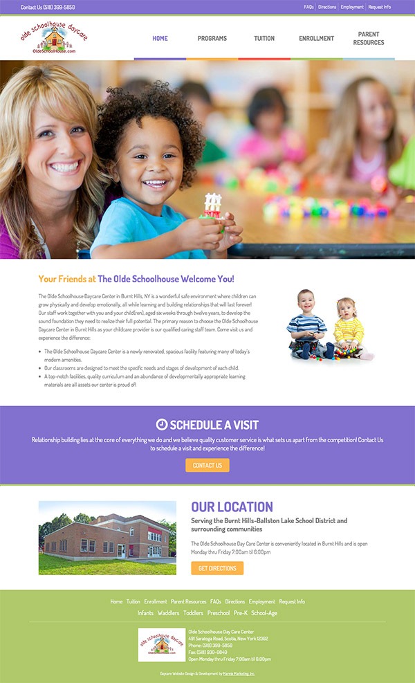 Olde Schoolhouse Daycare Website Design and Development