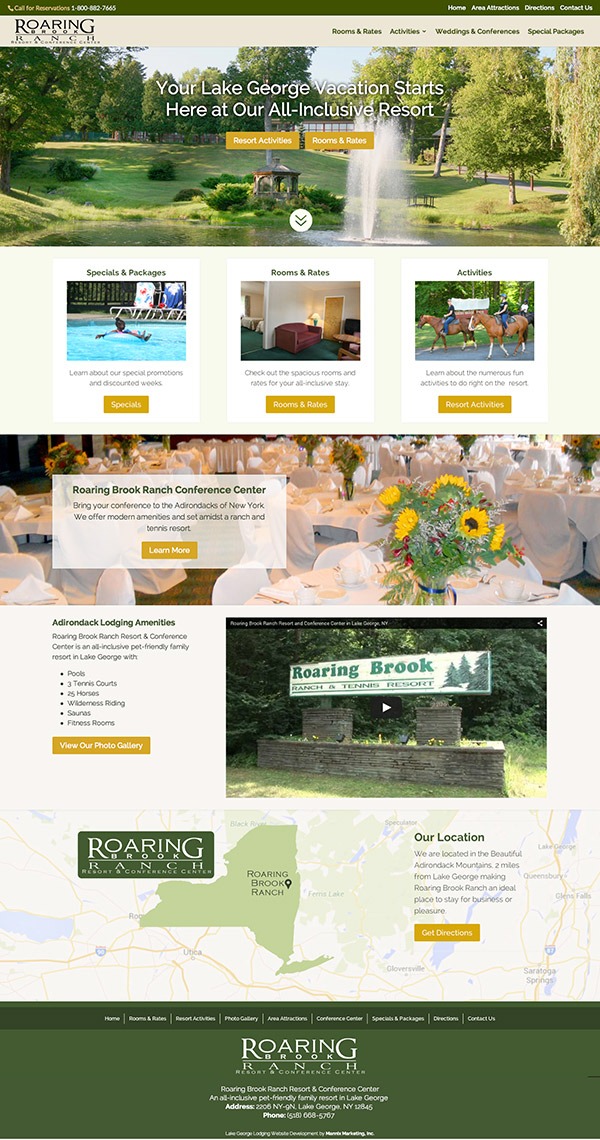 Roaring Brook Ranch Resort and Conference Center Website Design