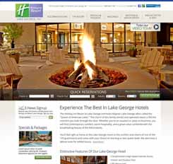 screenshot of hotel website design for Holiday Inn