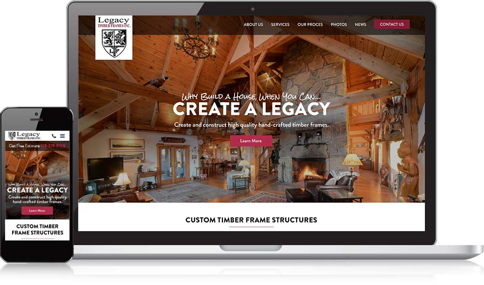 Legacy Timber Frames Responsive Website Development