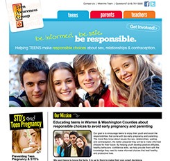 Teen Awareness Group Website Design