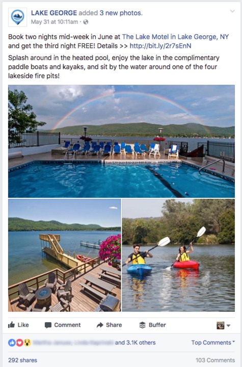 Lake George Facebook Post