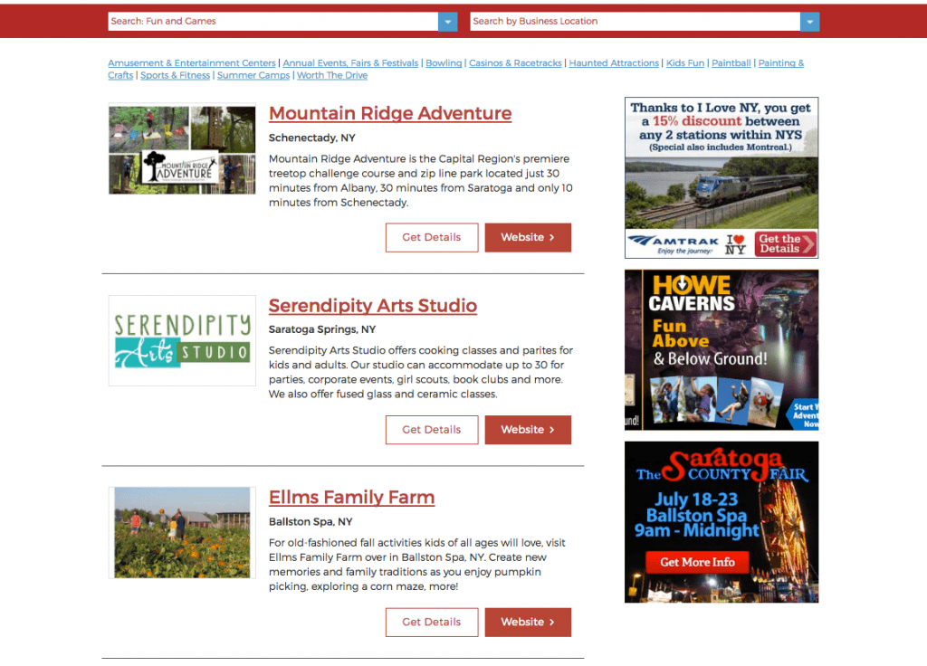 Saratoga.com Display Ads