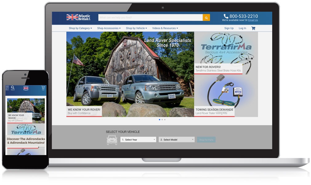 Laptop and mobile image of Atlantic British website