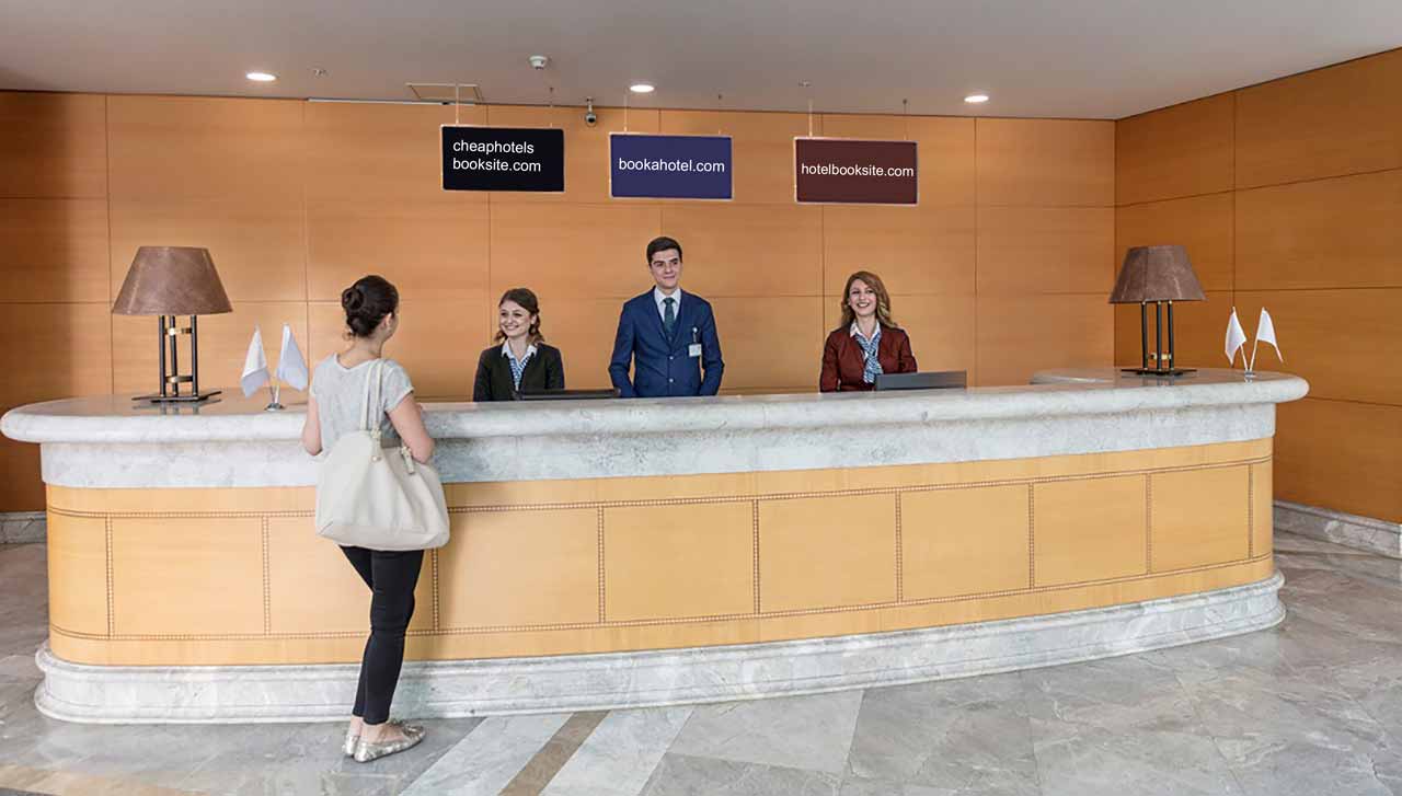 Hotel check-in desk