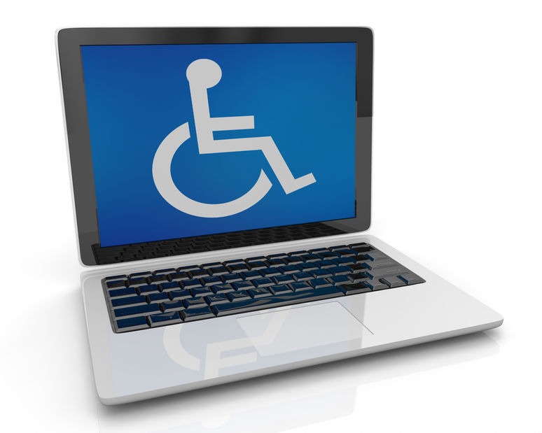 Wheelchair Disabled Person Symbol Disability Laptop Computer Software 3d Illustration