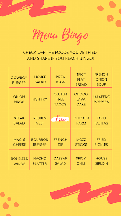 Menu Bingo