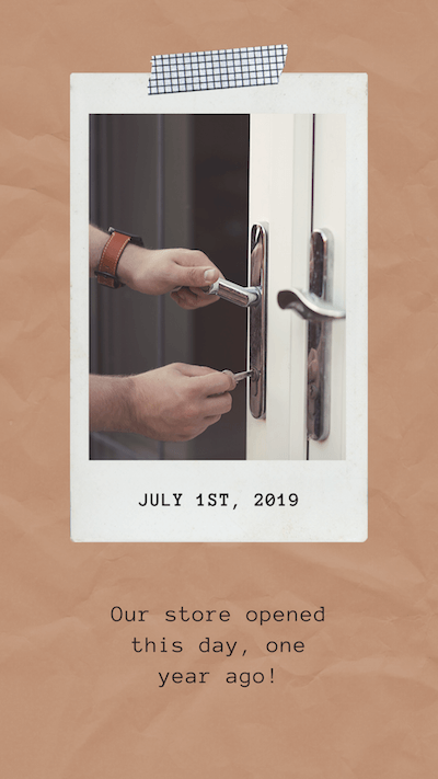 July 1st, 2019. Our store opened this day, one year ago!