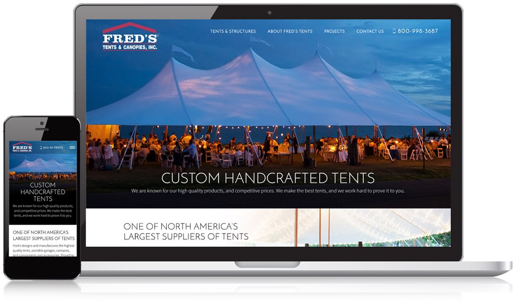 Responsive Image of Fred's Tents Website