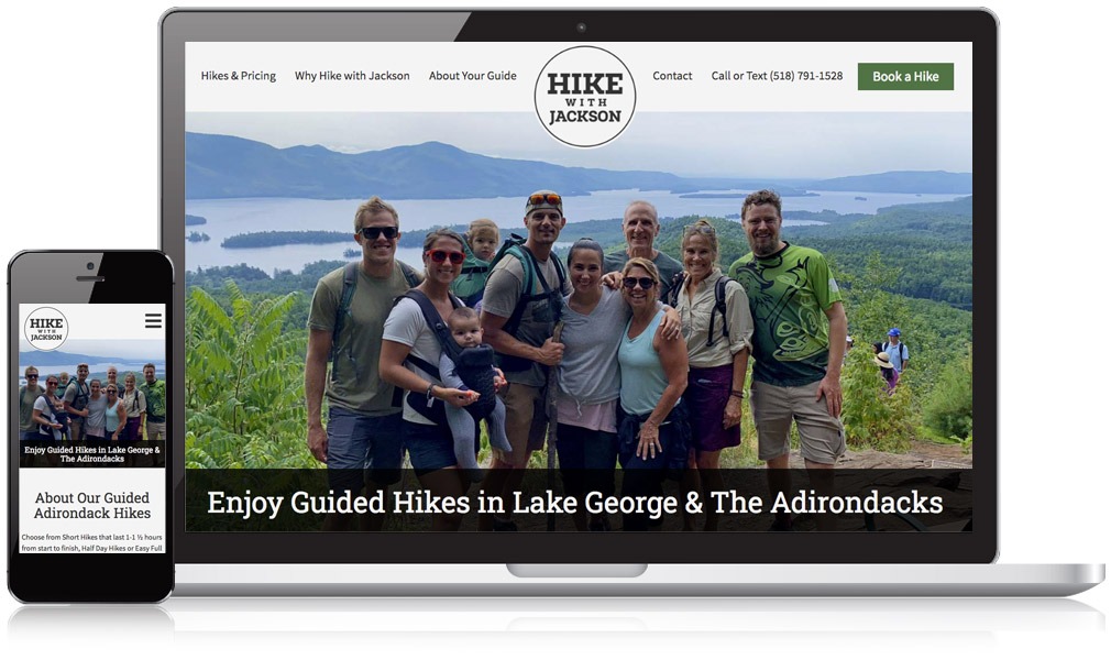 Responsive Image of Hike With Jackson's Website