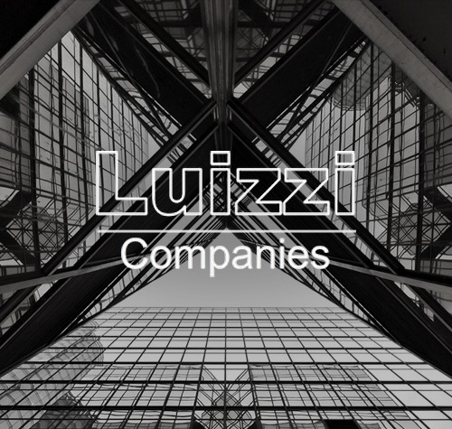 Luizzi Companies logo with a skyscraper in the background.