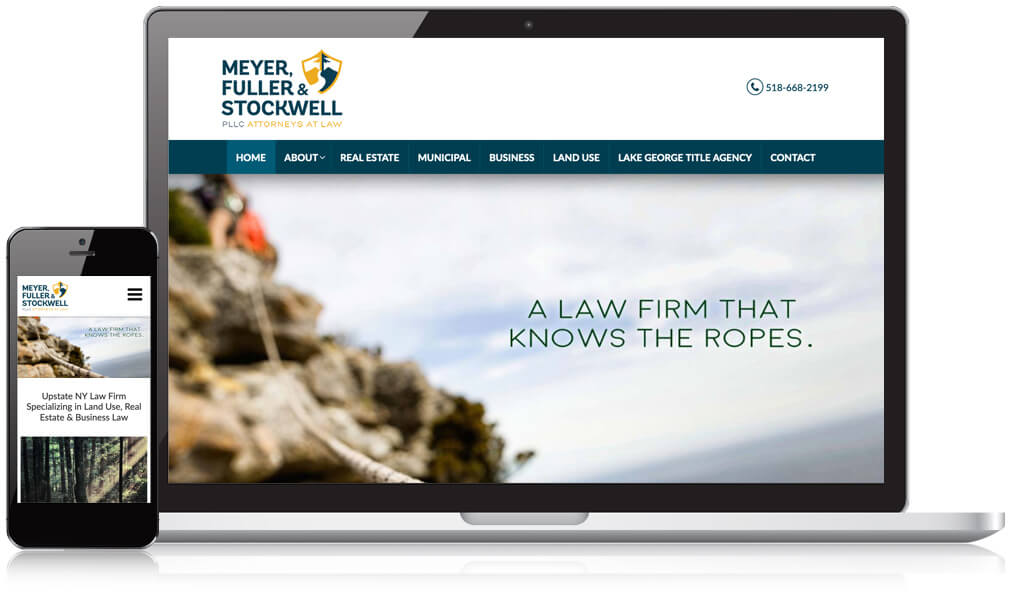 Laptop and mobile image of Meyer, Fuller & Stockwell website