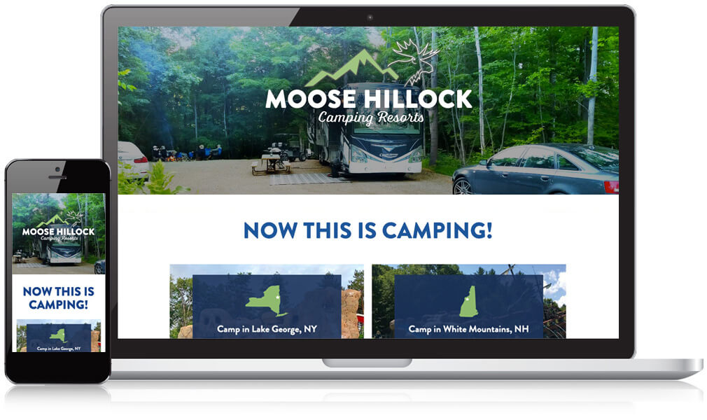 The Moose Hillock website on phone and laptop.