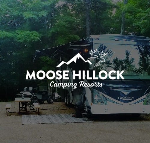 Moose Hillock logo with an RV in the background.