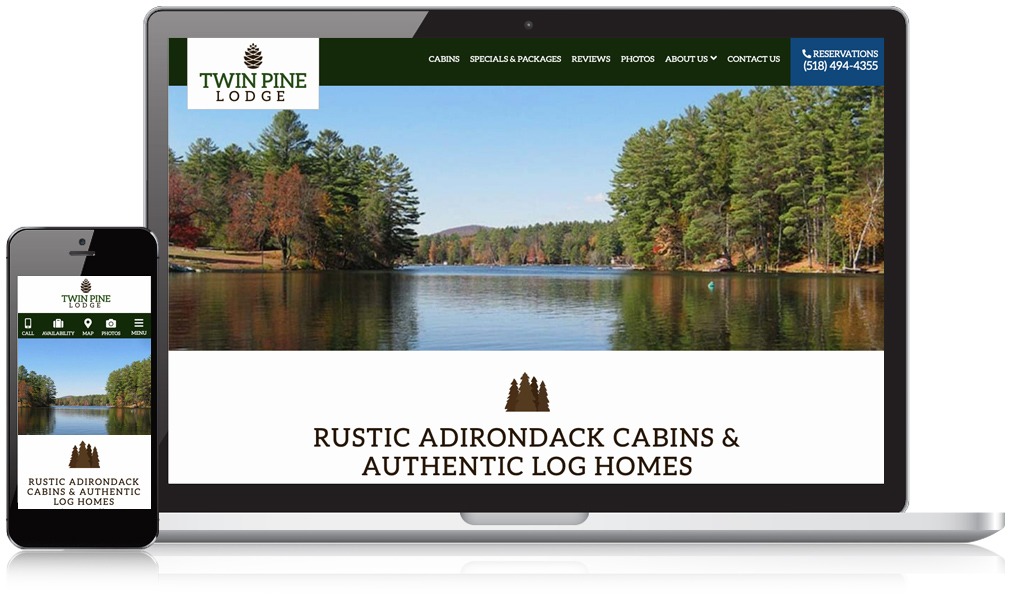 Laptop & Mobile Screens Of Twin Pine Lodge