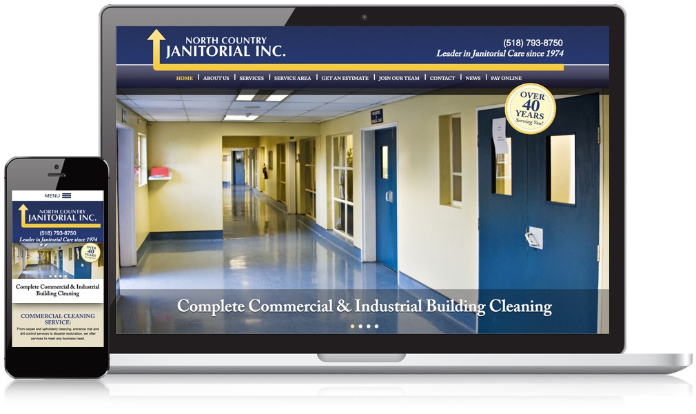 Laptop and Phone of North Country Janitorial Inc