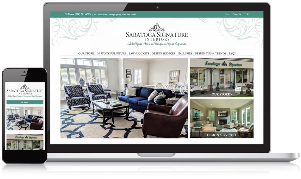 Laptop & Mobile Screens Of Saratoga Signature Interiors