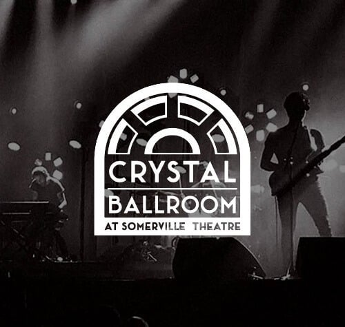 Crystal Ballroom at Somerville Theatre logo with a concert in the background.
