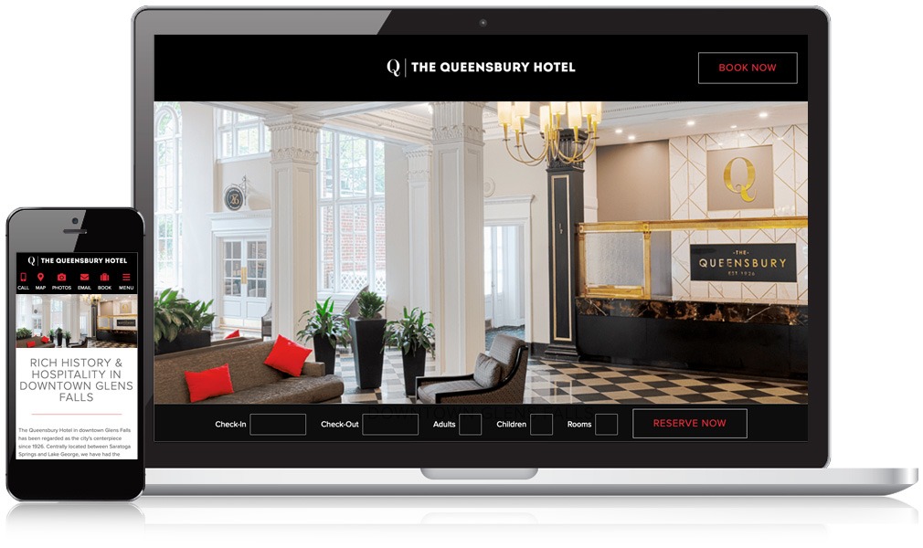 Laptop & Mobile Screens Of Queensbury Hotel