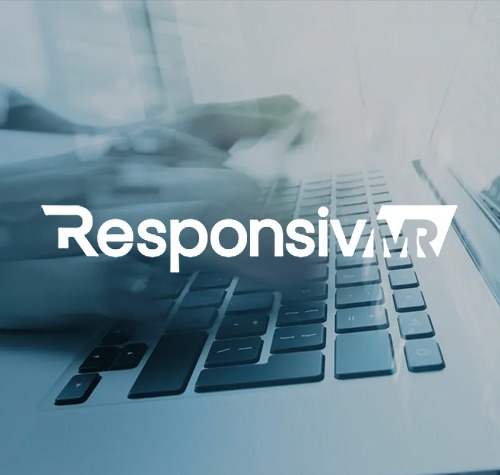 ResponsivMR logo with a person typing in the background.