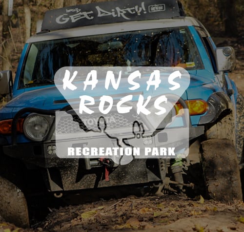 kansas park logo over a jeep to showcase the offroad business