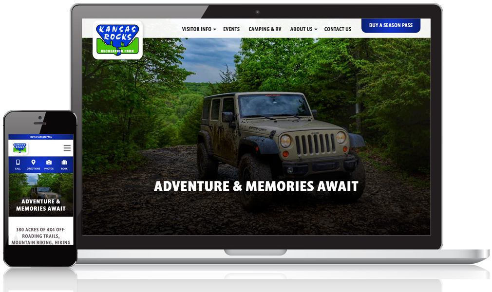 Website view of offroading park