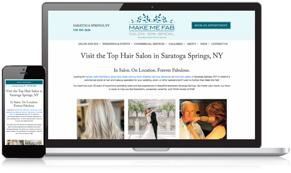 Make Me Fab website on mobile device and desktop