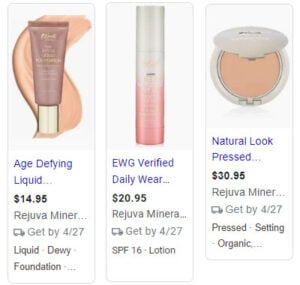 Rejuva Minerals shopping ads