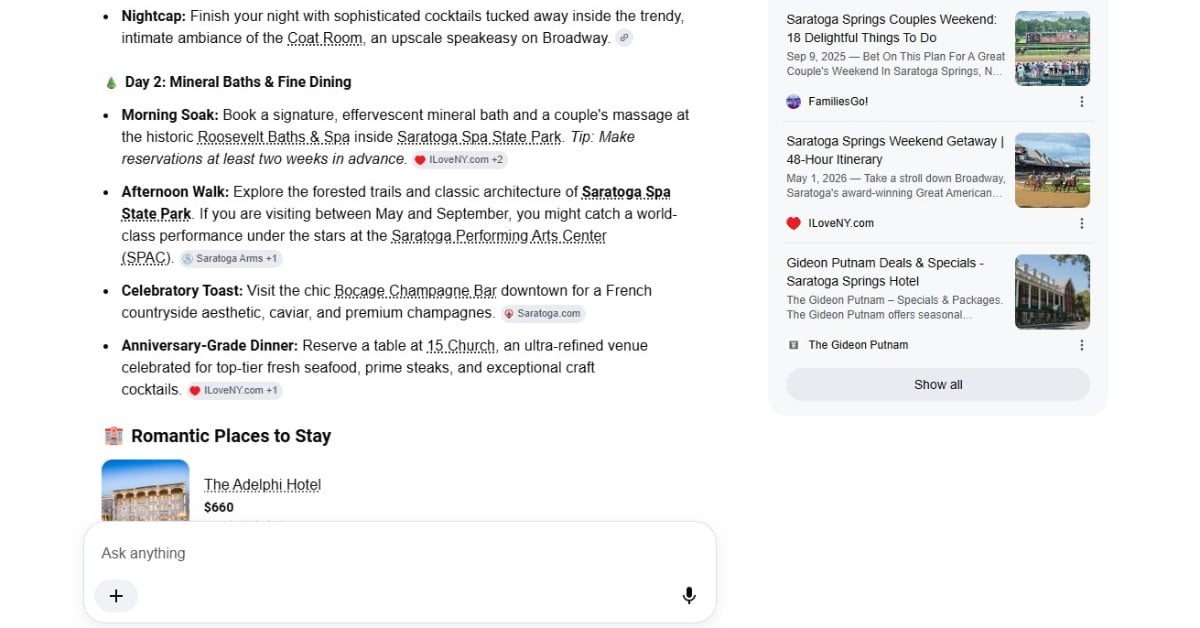 AI Romantic Itinerary Overview